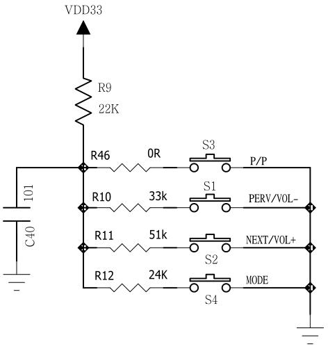 N8900藍牙解碼芯片ADKEY控制模式示意圖